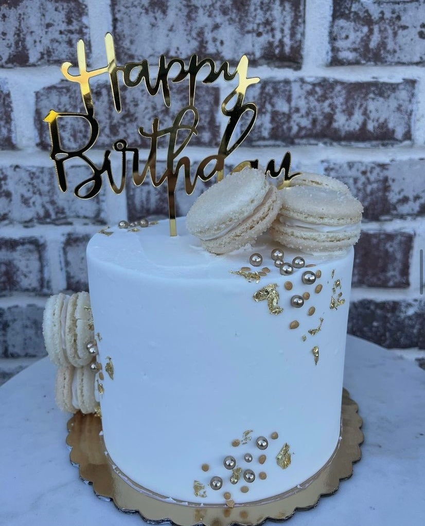 Gold Dress on White Cake In 2 Or 3 Tiers Cake